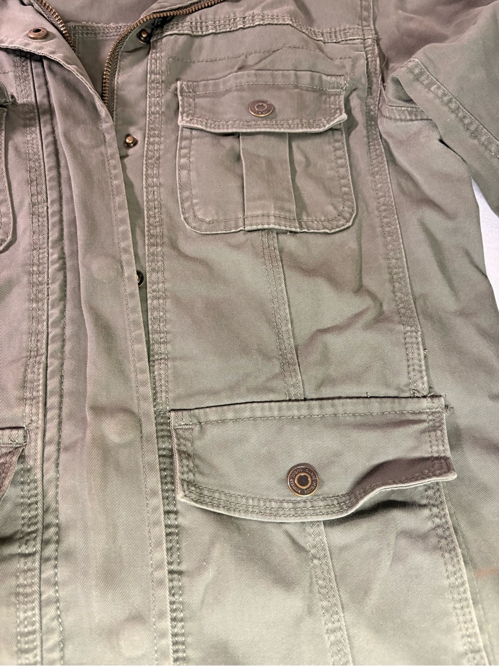 Kensie Olive Green Utility Jean Jacket